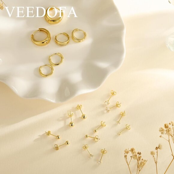 🆕 Women Gold Small Hoop Earrings Trendy Chunky Multiple Piercing Jewelry Gift - Picture 7 of 7